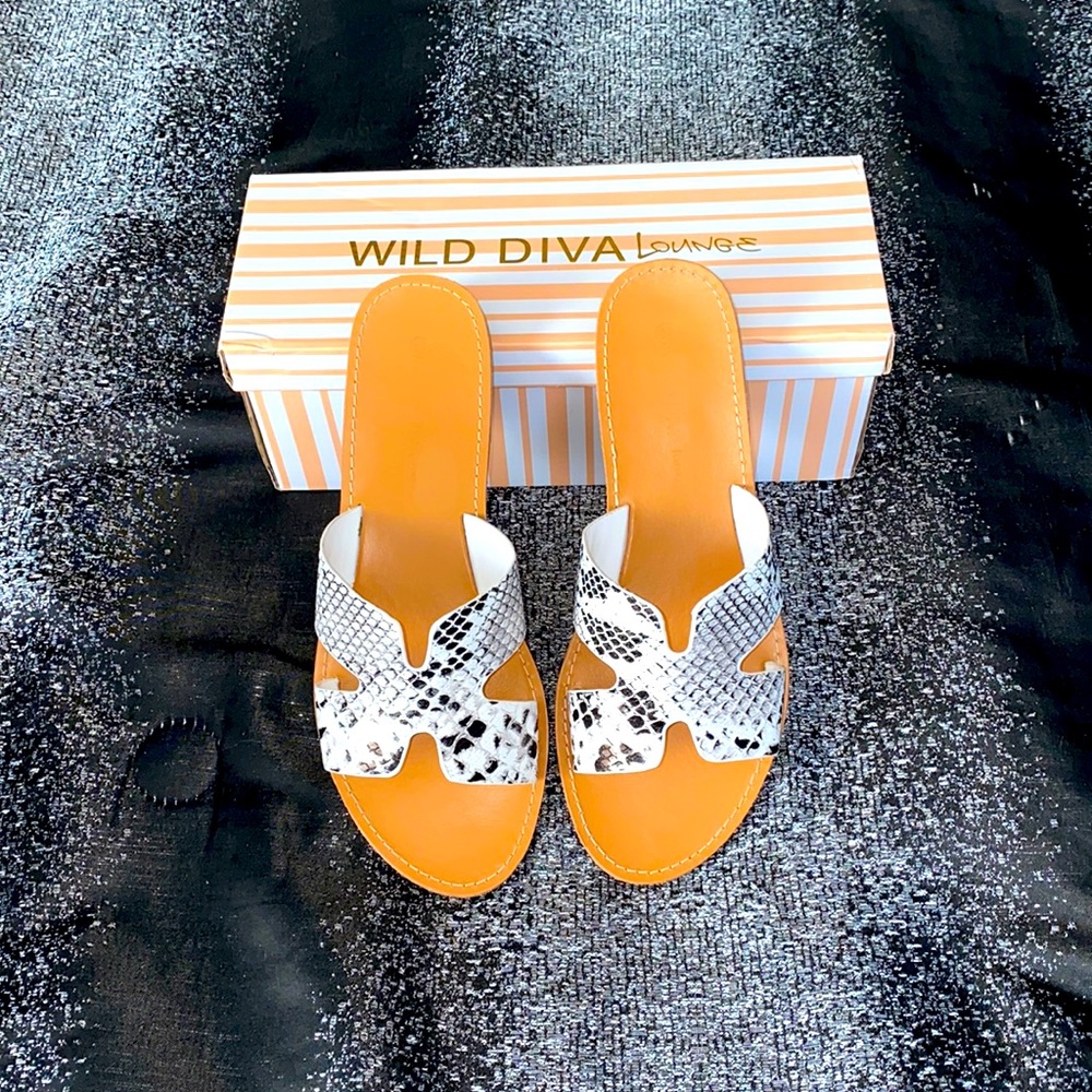 Snakeskin Print Sandals
